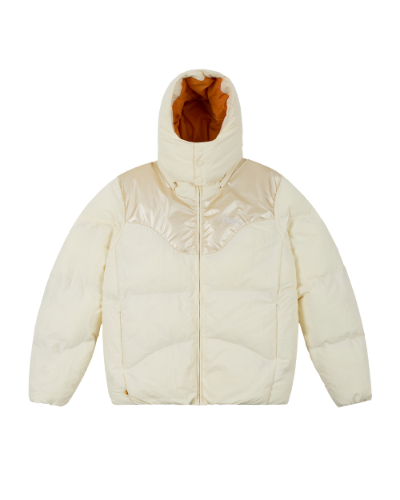 Contrast Puffer Jacket White