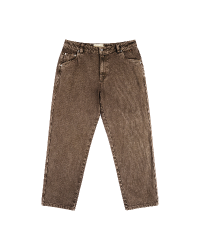 Classic Relaxed Denim Pants Faded Brown
